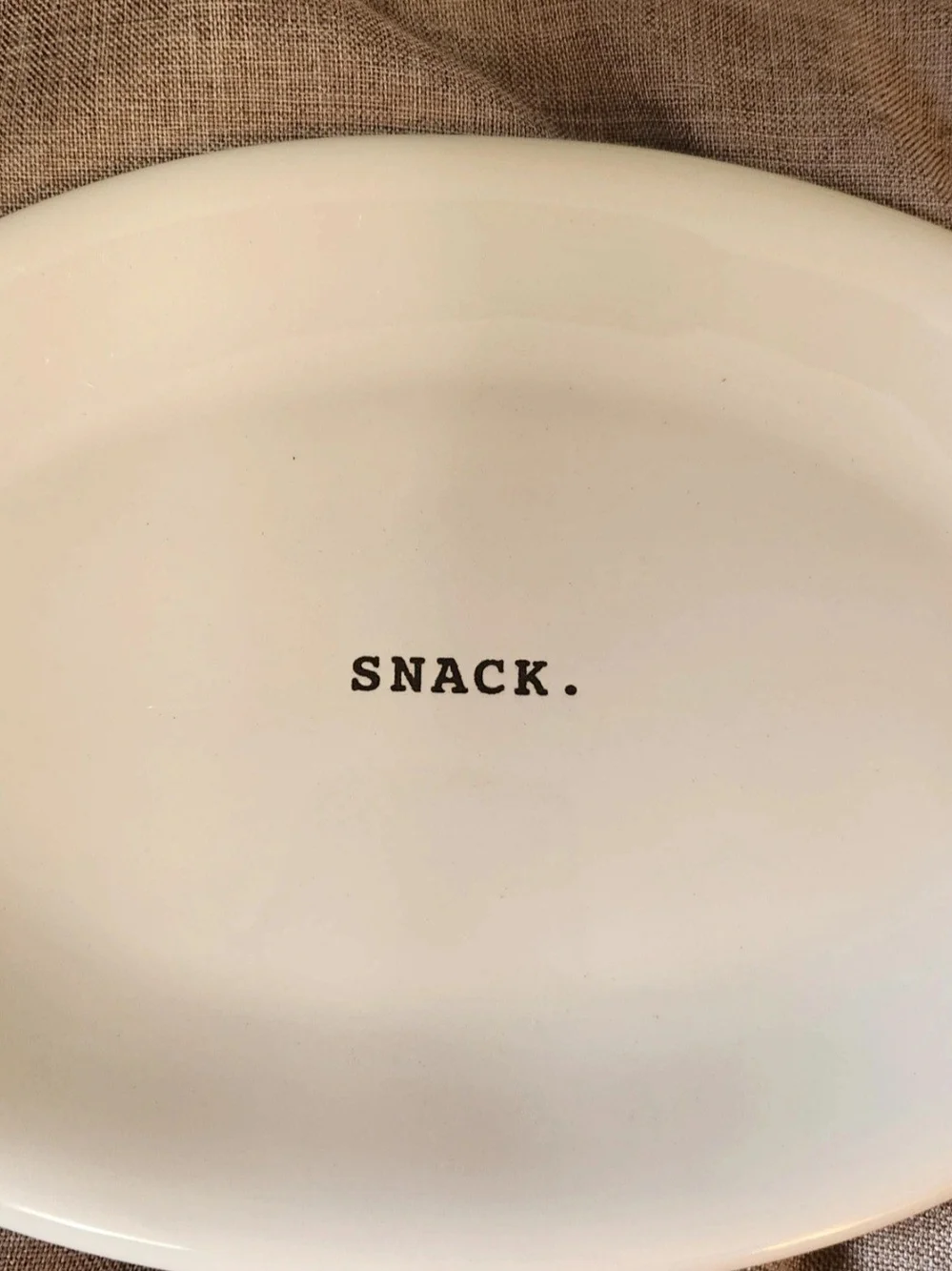 Rae Dunn Oval Cream Ceramic Appetizer Plate Set of 4